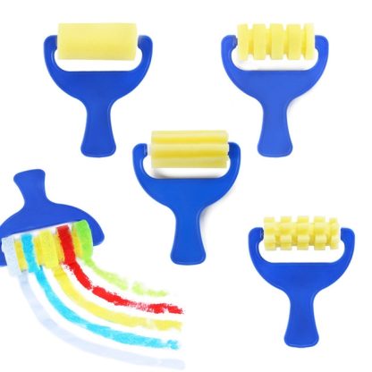 12 PCS / 3 Sets EVA Sponge Roller Brush Children DIY Painting Tools