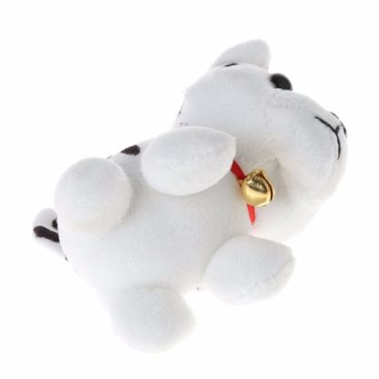 Plush Puppy Pendant Keychain Spotty Dog Stuffed Animal Cute Keyring(Grey) - Image 3