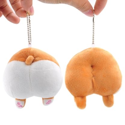 10cm Cute Animal Cartoon Corgi Butt Dog Ass PP Plush Lovely Funny Keychain