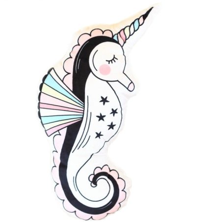 Macaron Color Unicorn Doll Seahorse Cat Pillow Baby Room Photo Decoration(Hippocampus)