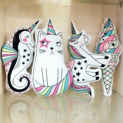 Macaron Color Unicorn Doll Seahorse Cat Pillow Baby Room Photo Decoration(Hippocampus) - Image 2