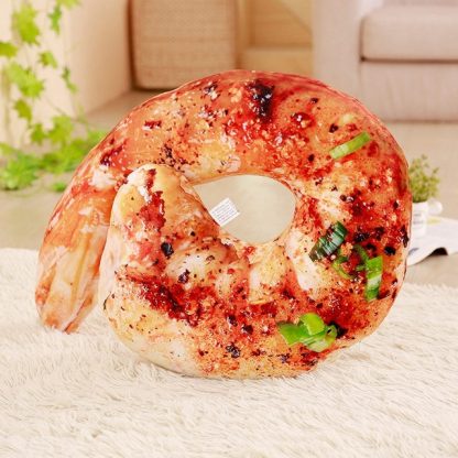 Creative 3D Simulation Food Pillow Chicken Leg Grilled Fish Car Sofa Cushion Net Red Roasted Pig Pillow(Shrimp meat)