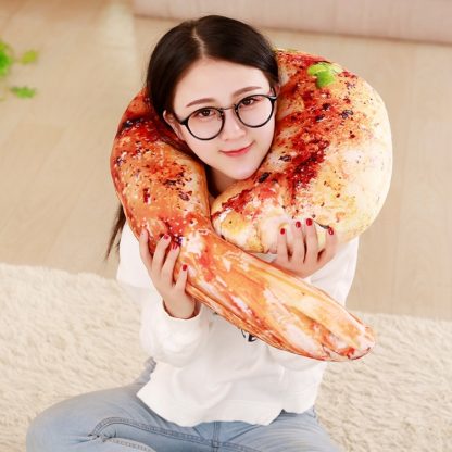 Creative 3D Simulation Food Pillow Chicken Leg Grilled Fish Car Sofa Cushion Net Red Roasted Pig Pillow(Shrimp meat) - Image 2