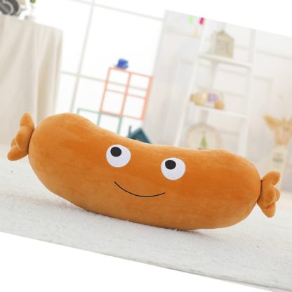 Orange Sausage Plush Toys Mini Stuffed Food Plush Dolls Pillow Creative Gifts for Children Home Decor, Size:20cm