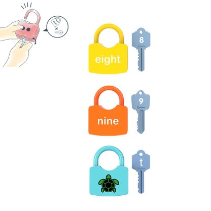 3 PCS Children Alphanumeric and Number Matching Lock Early Educational Toys, Random Style Delivery