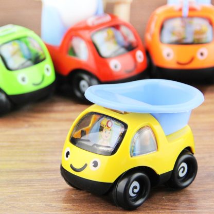 Children Cartoon Engineering Car Inertia Pull Back Car Early Education Toy, Random Style Delivery