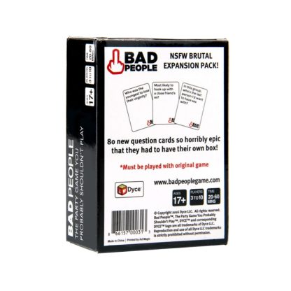 Bad People NSFW Brutal Expansion Pack 80 New Question Cards Party Game Cards - Image 3