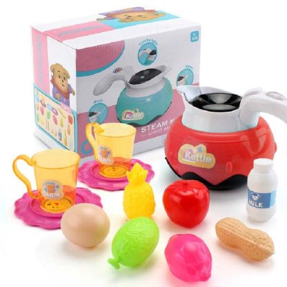 MoFun QC3B Electric Simulation Kettle Mini Household Appliances Play House Toys 24 PCS / Set(Red) - Image 2