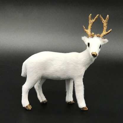 Simulation Deer Home Ornaments Plush Christmas Deer Doll Holiday Decorations, Size:15x15cm, Specification:Straight Head - Image 3