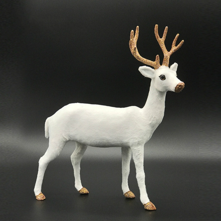 Simulation Deer Home Ornaments Plush Christmas Deer Doll Holiday Decorations, Size:15x15cm, Specification:Twist Head - Image 2