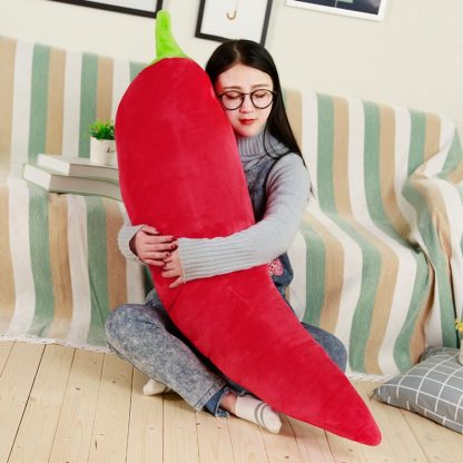 Simulation Chili Lifelike Plant Pillow Plush Toy Soft Stuffed Cushion Child Cute Gift, Size:80cm(Red) - Image 3