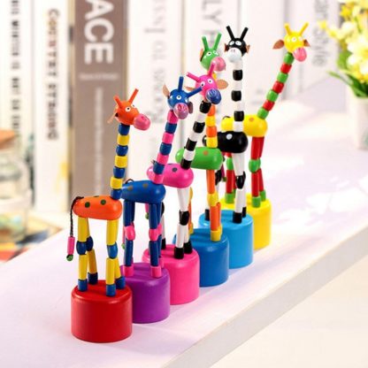 Wooden Rocking Giraffe Spring Toys Children Educational Toys, Random Color Delivery - Image 2