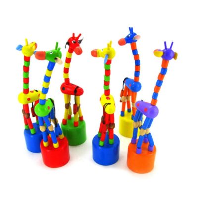 Wooden Rocking Giraffe Spring Toys Children Educational Toys, Random Color Delivery - Image 3