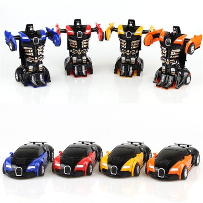 One-click Transforming Toy Car Impact Deformation Toy Model Car(Yellow) - Image 3