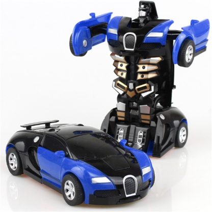 One-click Transforming Toy Car Impact Deformation Toy Model Car(Blue) - Image 2