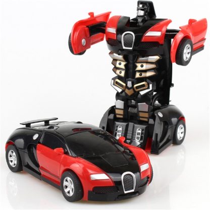 One-click Transforming Toy Car Impact Deformation Toy Model Car(Red) - Image 2