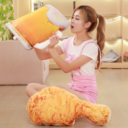 Snack Food Pillows Beer Fried Chicken Snack Pillow Plush Toy Doll Decorative Pillow(S Drumstick) - Image 3