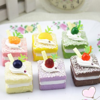 Square Creamy Cake Kids Kitchen Toys Similation Bakery Cute Cake Photography Food Props, Random Color Delivery