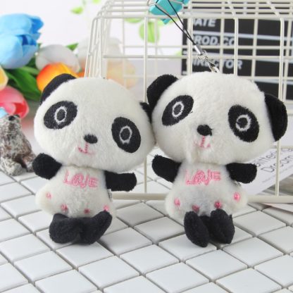 3 PCS Cute Panda Plush Keychain Toy Bag Phone Ornaments for Girls Kids Gifts