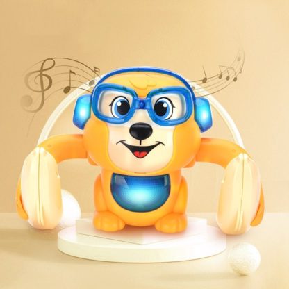 Electric Voice & Touch Control Tipping Monkey with Light and Music(Yellow)