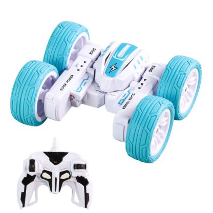 2.4G Remote Control Mini Light Drift Stunt 4WD Toy Car(Blue)