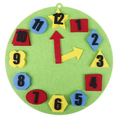 Digital Clock Watch Cognitive Aids Toys for Children DIY Non-woven Early Education Montessori Teaching Aids Math Puzzle