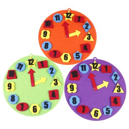 Digital Clock Watch Cognitive Aids Toys for Children DIY Non-woven Early Education Montessori Teaching Aids Math Puzzle - Image 2