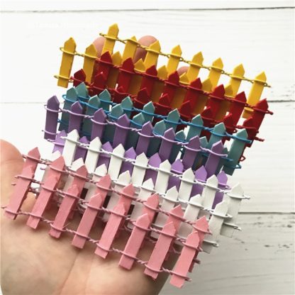 10 PCS Handmade Doll House Miniature Colorful Wooden Fence,  Color Random Delivery - Image 3