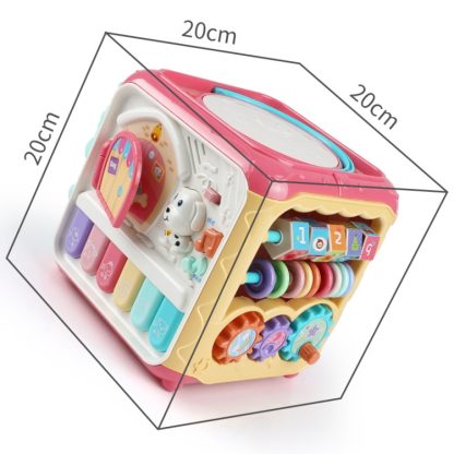 Children Educational Toys Multi-functional Six-sided Music Box Hand Drum(Mint Green) - Image 3