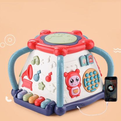 Baby Toy Hand Drums Early Childhood Education Puzzle Hexahedral Music Box(As Show) - Image 3