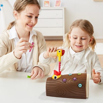 Wooden Magnet Bird Catching Bug Game Preschool Toy - Image 2