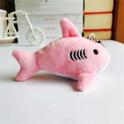 Mini Shark Key Chain Children Plush Stuffed Toy, Size:Length about 12cm(Pink)