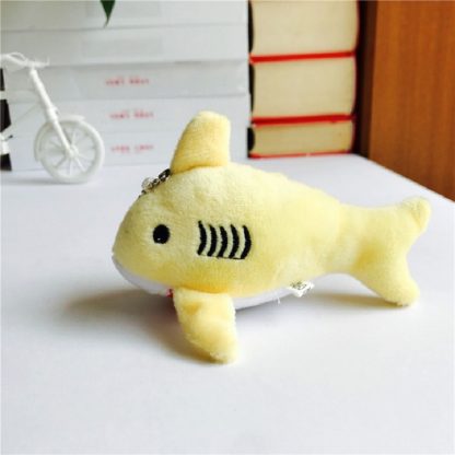 Mini Shark Key Chain Children Plush Stuffed Toy, Size:Length about 12cm(Yellow)