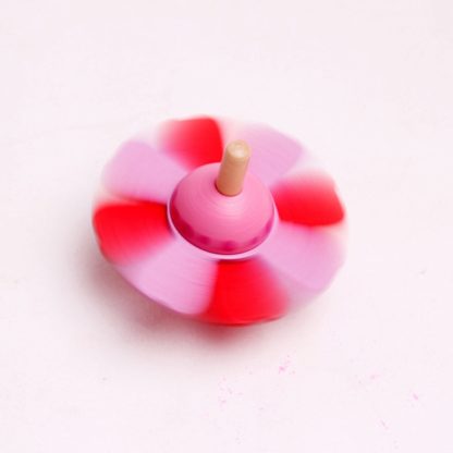 Wooden Colorful Flower Spinning Handmade Gyro Developing Kids Toy(Pink) - Image 3