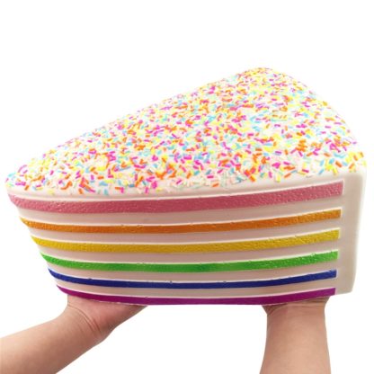 Jumbo Rainbow Triangle Cake Squeeze Toy Slow Rising Stress Relif Toys for Kids - Image 2