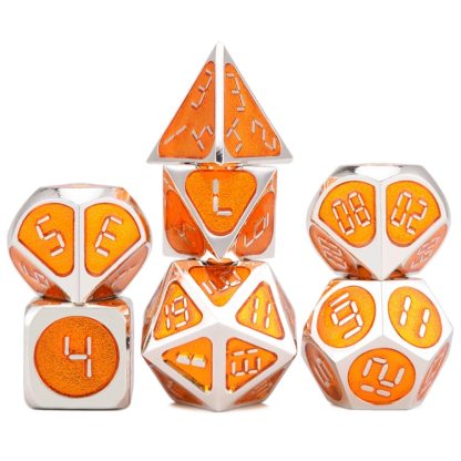 Metal Polyhedral Dice Set for Tabletop RPGs Board Games(Orange) - Image 3