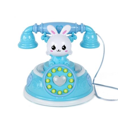 Children Retro Cartoon Telephone Early Education Story Machine Simulation Telephone Toy(Blue) - Image 2