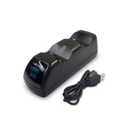 USB Dual Charger Dock Station with LED Indicator for PS4 Wireless Controller(Black) - Image 3