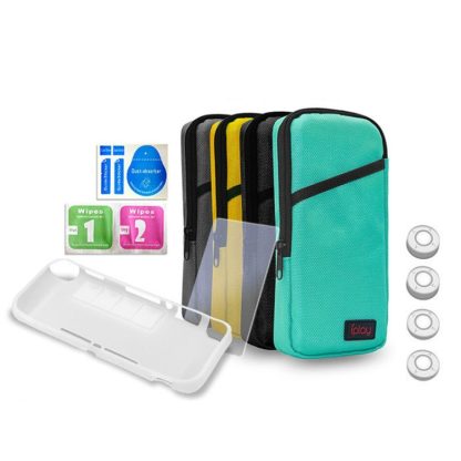 iplay Host Storage Bag Tempered Film + Rocker Cap + Protective Shell 7 in 1 Protection Bag Soft Bag Set For Switch Lite( - Image 3