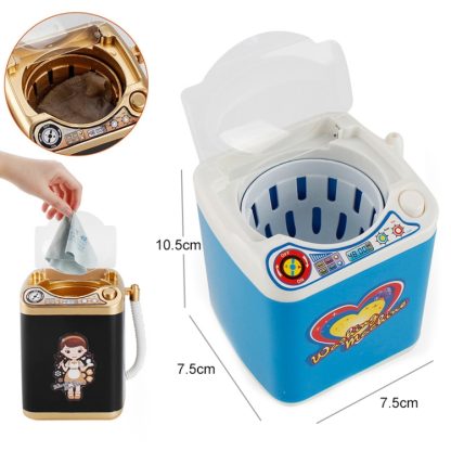 Mini Multifunction Kids Washing Machine Toy Beauty Sponge Brushes Washer(Blue) - Image 3