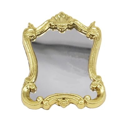 3 PCS Mini Dollhouse Pocket Furniture Accessories Classical Mirror(Gold)