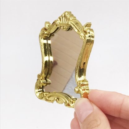 3 PCS Mini Dollhouse Pocket Furniture Accessories Classical Mirror(Gold) - Image 2