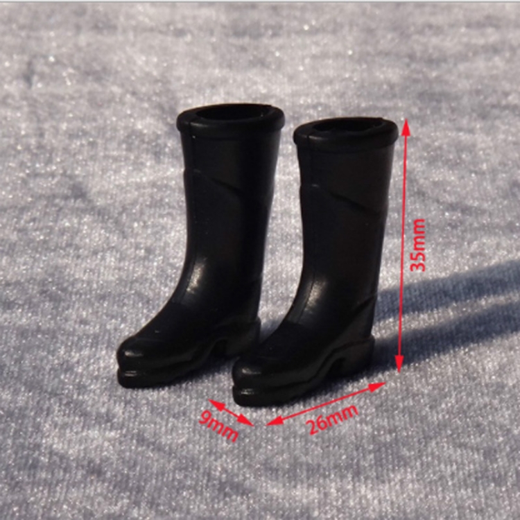 3 Pairs 1:12 Dollhouse Doll House Simulation Model mini Accessories Plastic Long Tube Rain Boots(Black) - Image 3