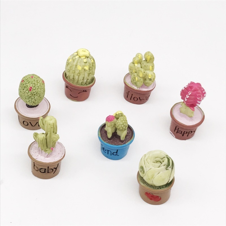 3 PCS Mini Doll House Furniture Flower Garden Scene Decoration Resin Fleshy Bonsai Potted(6) - Image 3