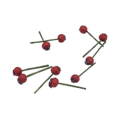 10 PCS 1:12 Fruit Simulation Hawthorn Kitchen Accessory Mini House Toy(Red)