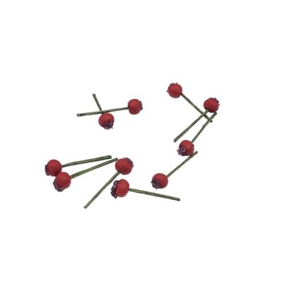 10 PCS 1:12 Fruit Simulation Hawthorn Kitchen Accessory Mini House Toy(Red) - Image 2