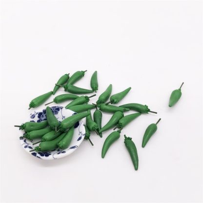 20 PCS / 2 Packs  1:12 Mini Doll House Kitchen Pendulum Dollhouse Accessories Fruit and Vegetables Pocket Green Pepper - Image 2