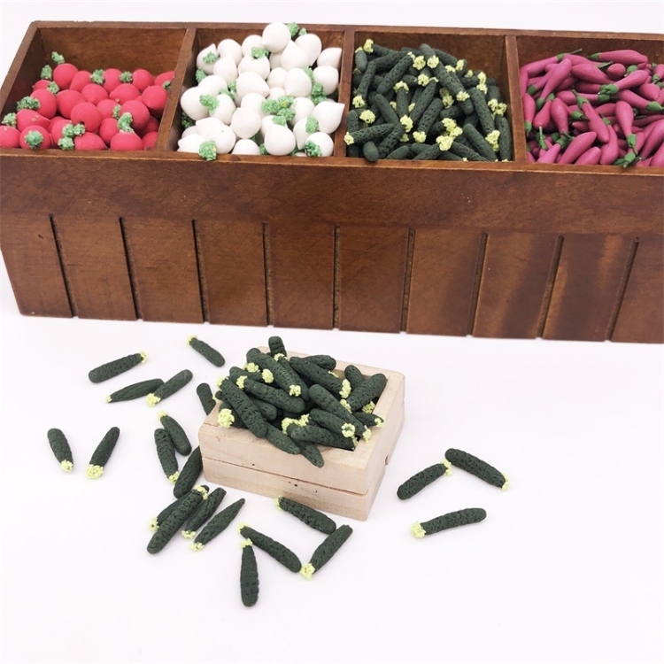 30 PCS / 3 Packs 1:12 Mini Food Play House Dollhouse Kitchen Decoration Fruit and Vegetable Miniature Cucumber - Image 2