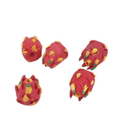 5 PCS 1:12 Fruit Simulation Dragon Fruit Kitchen Accessory Mini House Toy(Red)