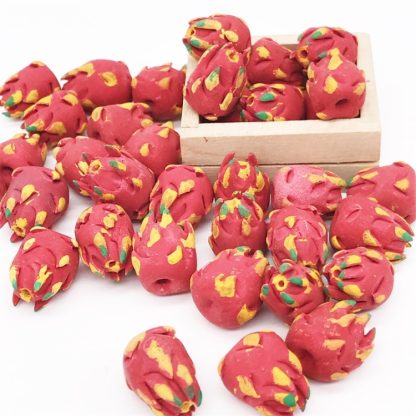 5 PCS 1:12 Fruit Simulation Dragon Fruit Kitchen Accessory Mini House Toy(Red) - Image 3